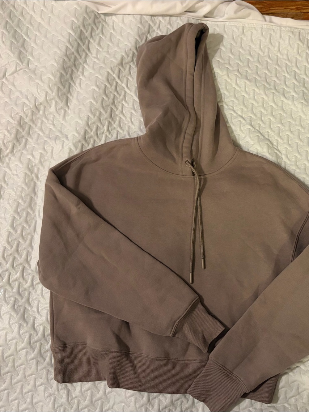 Women's Taupe Pullover Hoodie - Cropped Casual Sweatshirt